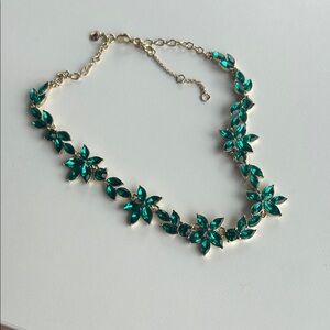 J. Crew Teal Floral Necklace